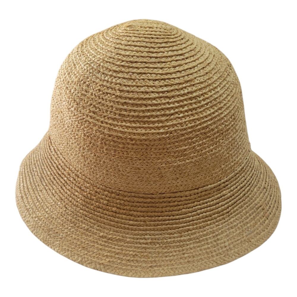 Helen Kaminski Raffia Crochet Rollable Cloche Hat packable Made In Australia
